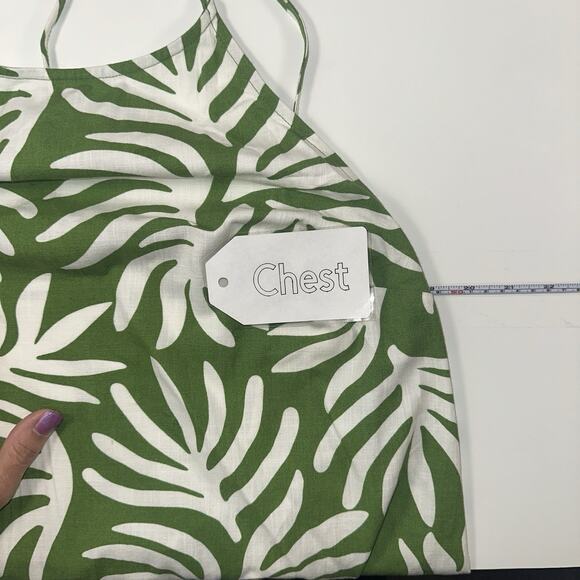 A New Day Green White Leaf Print Sundress XL – Sleeveless Summer Dress - Picture 5 of 9